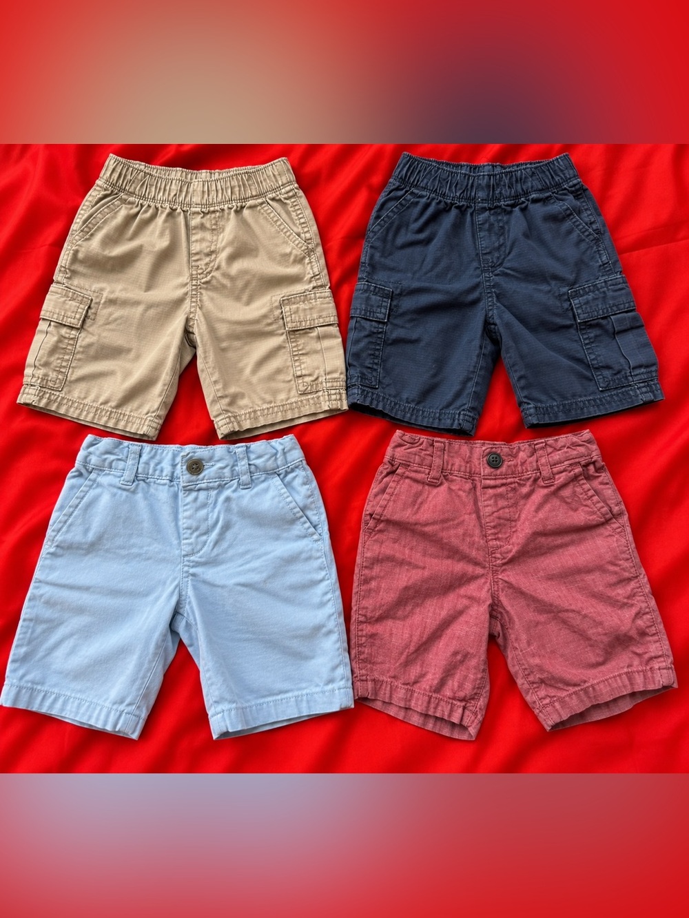The Children's Place Kids Shorts - Tan, Navy, Light Blue, Brick Red size 2T